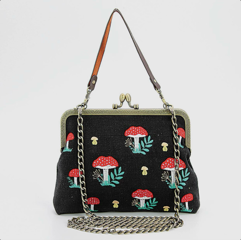 Mushroom Embroidered Bag